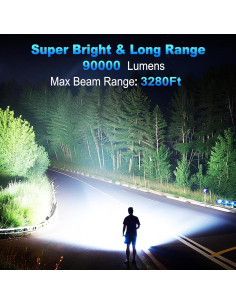 Linterna Recargable KINGCAESAR 90,000 Lúmenes - Paquete de 2 2