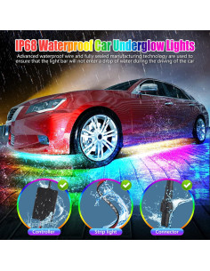 Luces LED Underglow ICICAR 250 LEDs RGB Control APP Impermeables 2
