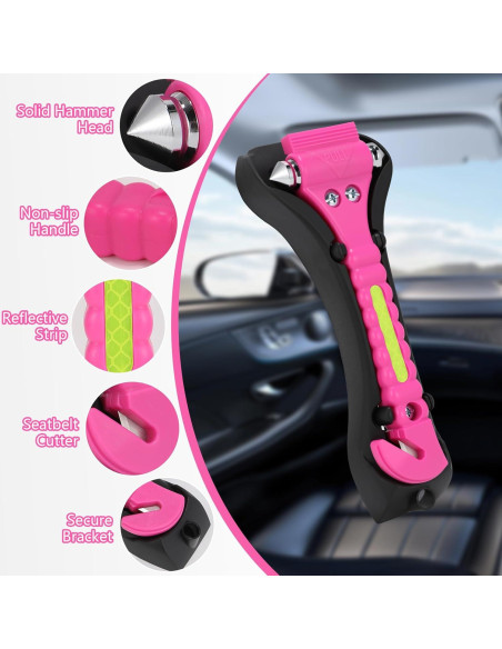 Martillo de Seguridad para Automóvil Yiader AQC02 2 en 1 Rosa Martillo de Seguridad para Automóvil Yiader AQC02 2 en 1 Rosa