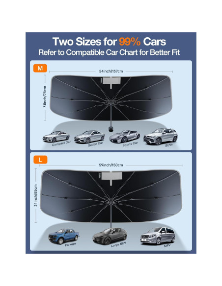 Sombrilla para Parabrisas TORRAS TS-ZYS-3 137x79cm Plegable