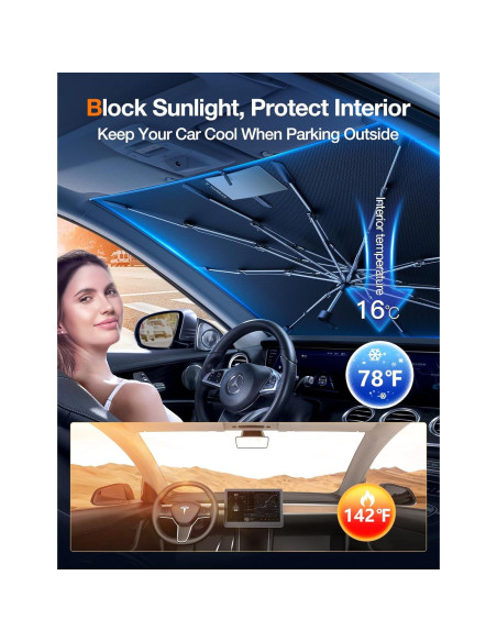 Sombrilla para Parabrisas TORRAS TS-ZYS-3 137x79cm Plegable