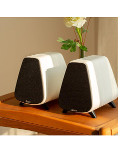 Altavoces Activos AORS AS31 Bluetooth 5.3 80W RMS Madera Blanca 2