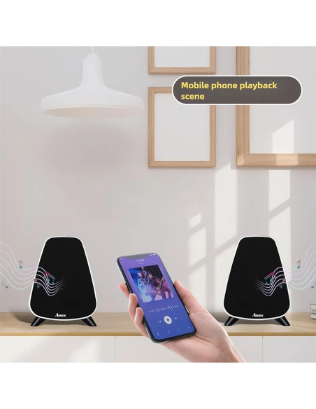 Altavoces Activos AORS AS31 Bluetooth 5.3 80W RMS Madera Blanca