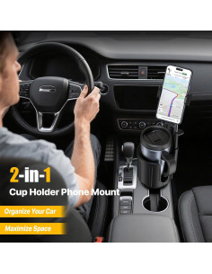 Soporte para teléfono de coche AKREDERY 2 en 1 ajustable negro 2