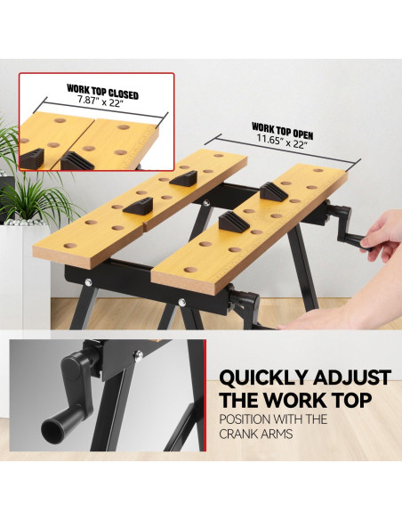 Banco de Trabajo Plegable Auto Dynasty 100 kg Ajustable 20-30 cm