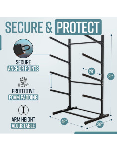 Soporte de Almacenamiento para 4 Kayaks Teal Triangle Negro 2