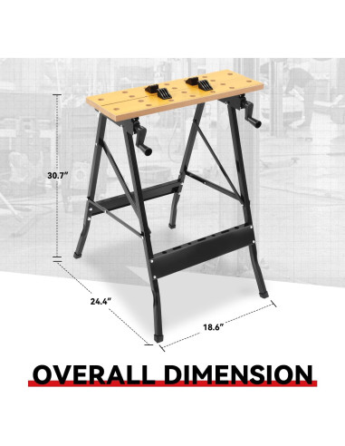 Banco de Trabajo Plegable Auto Dynasty 100 kg Ajustable 20-30 cm