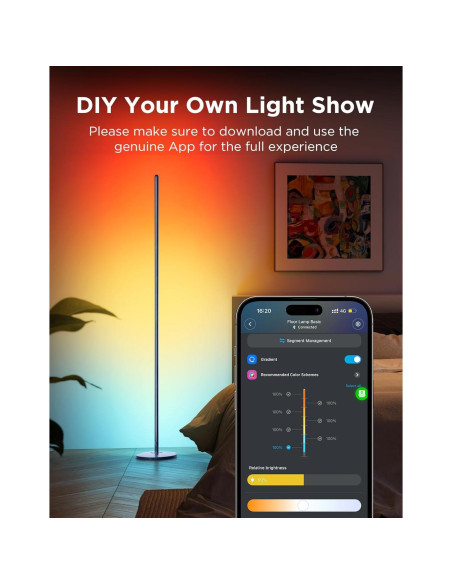 Lámpara de Pie Govee H6076 LED RGBIC Azul con Control Alexa