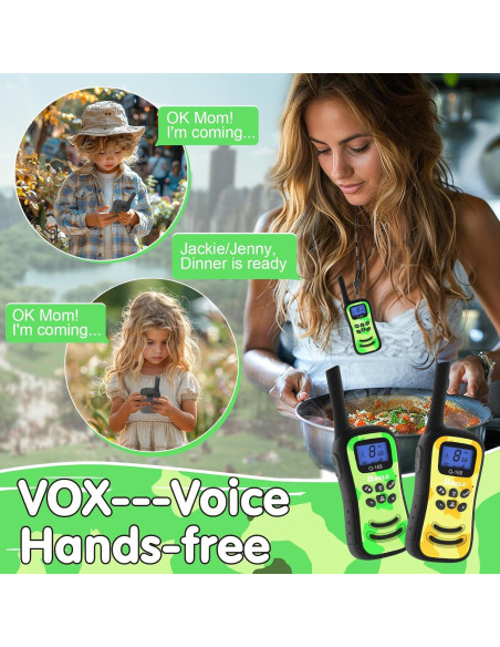 Walkie Talkies Recargables Qniglo para Niños Camuflaje 2 Pcs Walkie Talkies Recargables Qniglo para Niños Camuflaje 2 Pcs