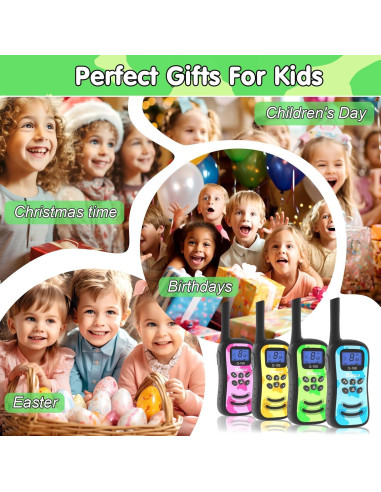 Walkie Talkies Recargables Qniglo para Niños Camuflaje 2 Pcs