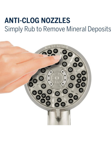 Cabezal de Ducha de Mano Waterpik XAS-649E 6 Modos Níquel Cepillado