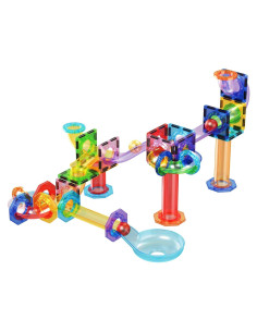 PicassoTiles PTG60 - Set de 60 Piezas Pista de Carreras Magnéticas