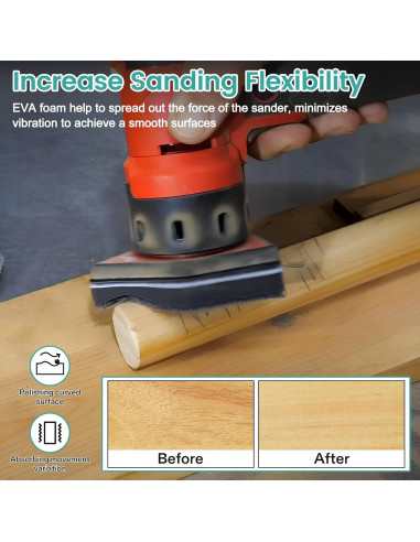 80 Hojas Papel de Lija Triangular 80-240 Grano + 2 Almohadillas