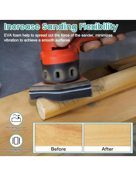 80 Hojas Papel de Lija Triangular 80-240 Grano + 2 Almohadillas