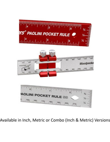Regla de Carpintería Paolini Woodpeckers 6" Aluminio con Tope