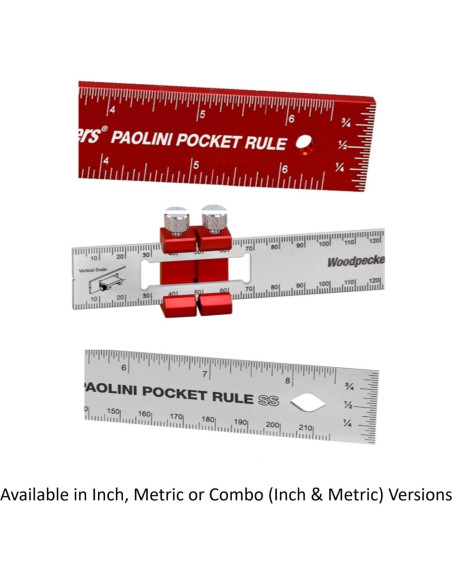 Regla de Carpintería Paolini Woodpeckers 6" Aluminio con Tope