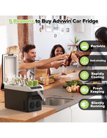 Refrigerador Portátil de Coche ADVWIN 22L 12V con Control Digital