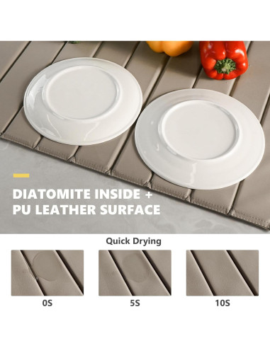 Alfombrilla de Secado de Piedra Diatomita Domaci 66x41cm Gris