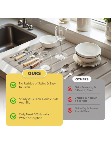 Alfombrilla de Secado de Piedra Diatomita Domaci 66x41cm Gris