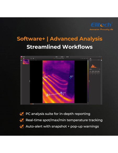 Cámara Termográfica Elitech TIC-210 - 256x192, Infrarroja, 32GB