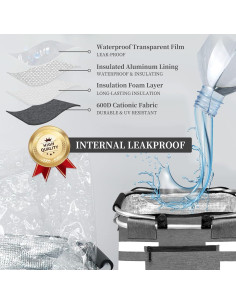 Cesta de Picnic Aislada KEFOMOL 26L a Prueba de Fugas Gris 2