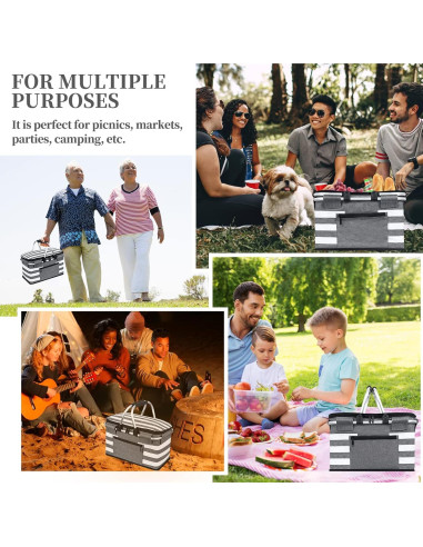 Cesta de Picnic Aislada KEFOMOL 26L a Prueba de Fugas Gris