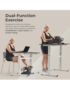 Ejercitador de Pedales Motorizado Sunny Health & Fitness SF-B0960SMART, Mini Bicicleta Portátil para Casa 2