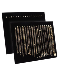 Expositores de Joyería de Terciopelo Negro Genie Crafts - 2 Piezas