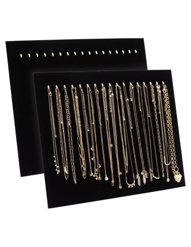 Expositores de Joyería de Terciopelo Negro Genie Crafts - 2 Piezas