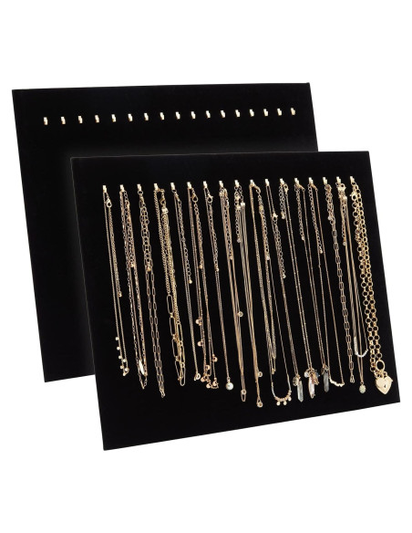 Expositores de Joyería de Terciopelo Negro Genie Crafts - 2 Piezas