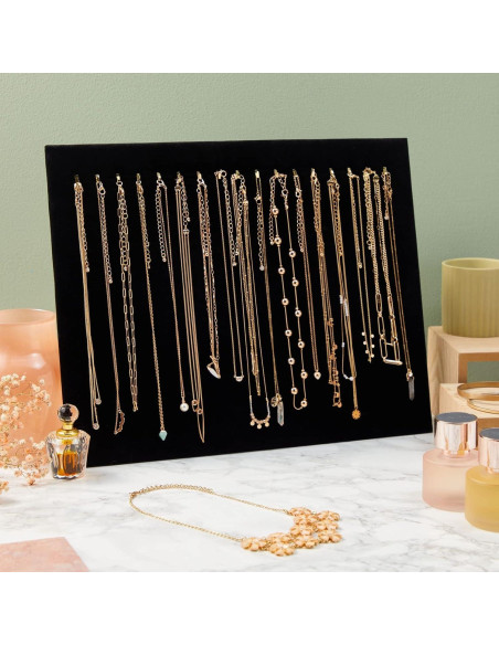 Expositores de Joyería de Terciopelo Negro Genie Crafts - 2 Piezas