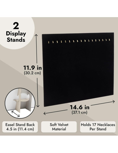 Expositores de Joyería de Terciopelo Negro Genie Crafts - 2 Piezas