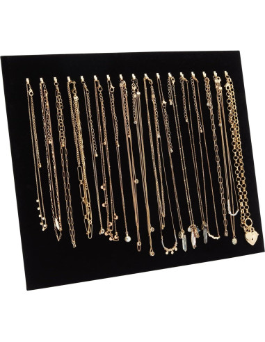 Expositores de Joyería de Terciopelo Negro Genie Crafts - 2 Piezas