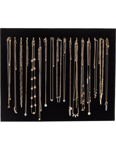 Expositores de Joyería de Terciopelo Negro Genie Crafts - 2 Piezas