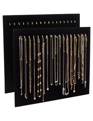 Expositores de Joyería de Terciopelo Negro Genie Crafts - 2 Piezas