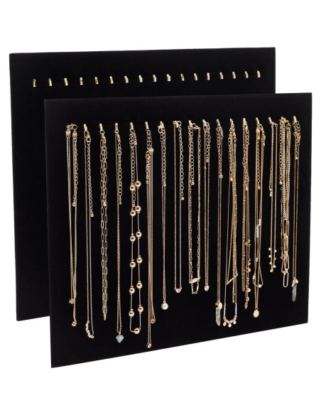 Expositores de Joyería de Terciopelo Negro Genie Crafts - 2 Piezas