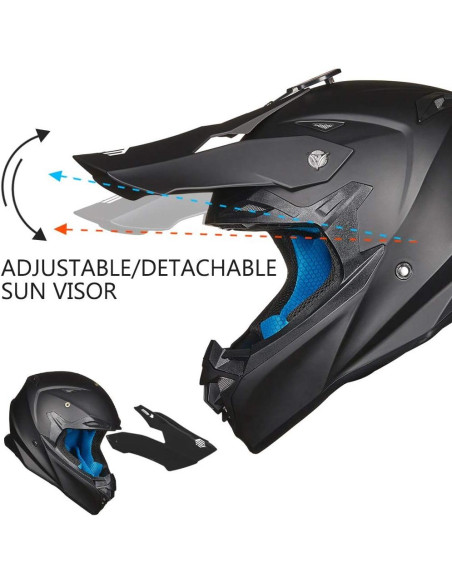 Casco Infantil Motocross ILM Modelo-216 Negro Mate S