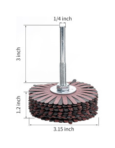 Juego de 7 Ruedas de Tela Abrasiva Kugnng 80-400 Grano 8 cm 2