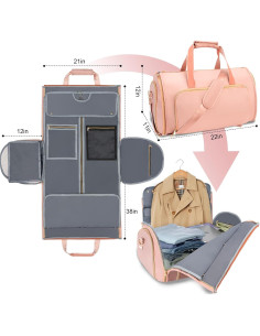 Bolsa de viaje 40L Stillithou rosa impermeable con compartimento 2