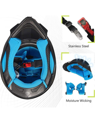 Casco Infantil Motocross ILM Modelo-216 Negro Mate S