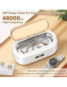 Limpiadora Ultrasónica de Joyas QYUTOEVE 48kHz Acero Inoxidable 2
