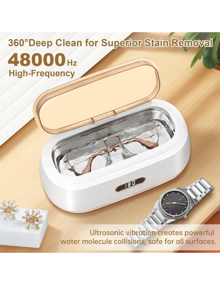 Limpiadora Ultrasónica de Joyas QYUTOEVE 48kHz Acero Inoxidable