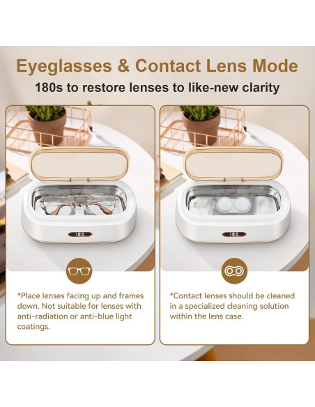 Limpiadora Ultrasónica de Joyas QYUTOEVE 48kHz Acero Inoxidable