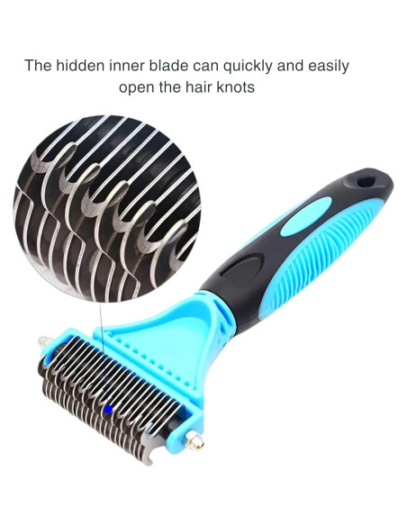 Kit de Cuidado de Mascotas 3 en 1 SRRPN - Cepillo Slicker, Peine Deshedding y Cepillo Dental