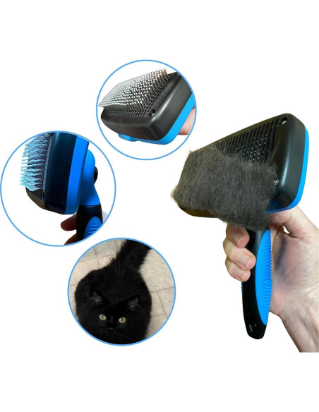 Kit de Cuidado de Mascotas 3 en 1 SRRPN - Cepillo Slicker, Peine Deshedding y Cepillo Dental