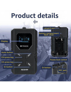 Retekess TT117 Sistema de Interpretación FM 1 Transmisor 5 Receptores 2