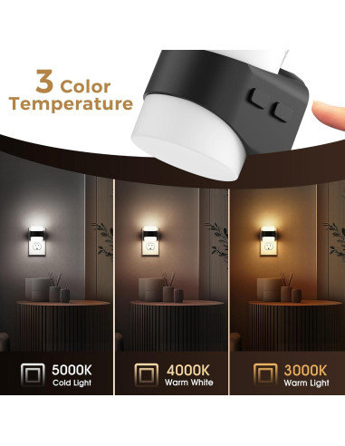 L LOHAS LED Luces Nocturnas Enchufables Dimmables 1W 2 Pzas