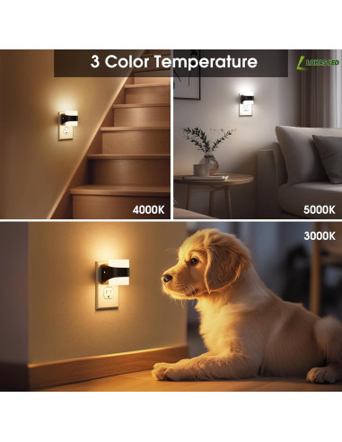 L LOHAS LED Luces Nocturnas Enchufables Dimmables 1W 2 Pzas