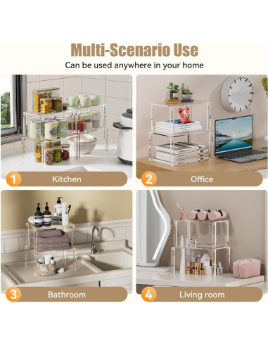 Juego de 4 Estantes Acrílicos YUNEASELF para Gabinete - Organizador de Cocina