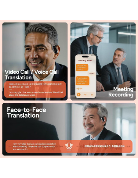Auriculares Traductores AI Scanmarker 144 Idiomas 60H Batería Auriculares Traductores AI Scanmarker 144 Idiomas 60H Batería